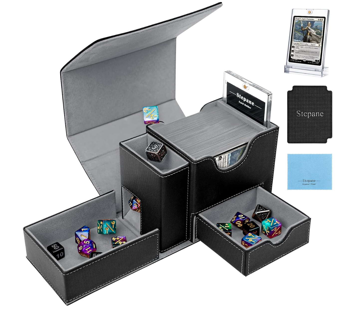 Deck Box with a Commander Display and Dice Tower 